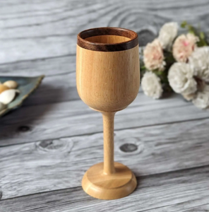 Coupe à vin en bois naturel-Artisan-Made for Rustic & Sustainable Table Settings VIET FARGIMEX - Product Image 1