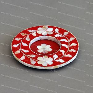 2025 nuevo diseño clásico rústico madre de perla conjunto de posavasos elegante posavasos para servir - Product Image 5