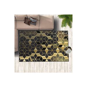 Conjunto de alfombra impresa digital de panal amarillo-gris - Product Image 3