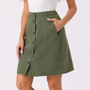 Falda Vaquera Desgastada hasta la Rodilla, Estilo Vintage, Cintura Natural, Transpirable, de Secado Rápido, con Bolsillo, Estilo Casual Urbano para Mujer - Product Image 4