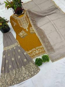 คอลเลคชั่นดีไซเนอร์ใหม่ Zain Exports ชุดเสื้อผ้าสตรีแบบสวมใส่ได้สองด้าน ทำจากผ้าจอร์เจตต์เนื้อหนาอย่างดี สำหรับเทศกาล Diwali - Product Image 6