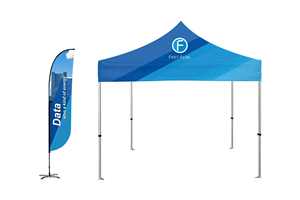 เต็นท์พับสำหรับงานแสดงสินค้า ขนาด 10x10 ฟุต ทนทาน กันน้ำ กันรังสียูวี ใช้ได้ทุกฤดู พร้อมผ้าโพลีเอสเตอร์พิมพ์ลาย - Product Image 2