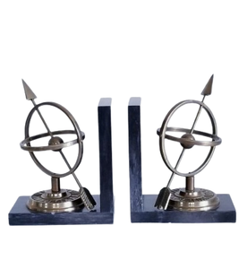 Serre-livres décoratifs très durables haute vente argent poli anneau métal serre-livres étagères organisateur - Product Image 1