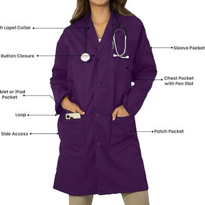 Venta al por mayor Mujeres Batas de laboratorio Algodón Ajuste profesional OEM Mujeres Batas de laboratorio Personalizado 2025 Personalizado - Product Image 4