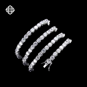 Collar de tenis de moissanita de hip hop de lujo Iced Out VVS Cadena de diamante simulado Bling joyería de eslabones cubanos para hombres y mujeres - Product Image 2