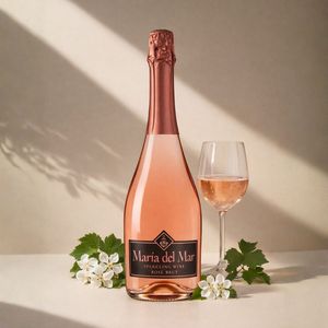 Vino Espumoso Rosado Brut Maria del Mar, Airen y Tempranillo, 10.5% ABV, Vino Espumoso Español Rosado, 750 ml - Product Image 3
