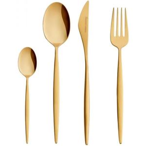 Modern Design <b>Mirror</b> Polished Gold Plated Stainless Steel Cutlery Set Mirrored Stainless Material Durable for Daily Dining - Product Image 2