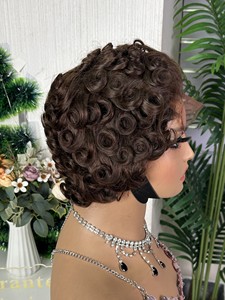 Perruque frontale en dentelle 5*5 561 bouclée, 100% cheveux humains bruts, haute densité - Product Image 2