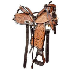 Montura de Cuero Vacuno Genuino de Primera Calidad, Estilo Inglés, para Equitación, Carreras de Barriles, Tamaños 10-16 - Product Image 1