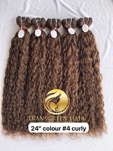 วิกผมมนุษย์คลื่นน้ำ24 "#4สีส่งตรงจากอินเดีย - Product Image 5