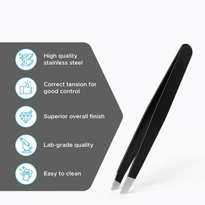 Pinzas para Cejas de Acero Inoxidable de Color Negro con Punta Inclinada de 4 Pulgadas, Eliminan el Vello de la Frente, Pinzas para Cejas para Belleza - Product Image 5