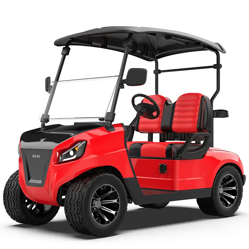 Nuevo modelo de carros de golf eléctricos rojos Carro de golf eléctrico de buena calidad a la venta CE 3M "rack & Pinoin" Dirección 1-2 Golfcart Ce 7-9h