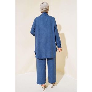 ชุด2ชิ้นผ้าลินินประดับหินสีคราม - Product Image 3