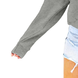 Wholesale Casual Breathable <b>Drop</b> Shoulder Women's Sweatshirt Customized Design Blank Oversize Cropped Women's Hoodies - Product Image 3