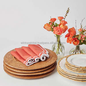 Platos Desechables de Fibra de Junco Tejida, Sostenibles, Decoración de Mesa Minimalista, Diseño de Plantas, Wintop OEM, Gran Venta, Novedades - Product Image 3