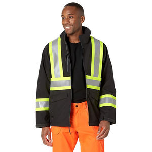 Hi VIS เสื้อแจ็คเก็ตผ้านิ่มสำหรับผู้ชาย, เสื้อแจ็คเก็ตระบายอากาศได้ดีมีซิปกันน้ำสะท้อนแสงปรับแต่งได้ - Product Image 1