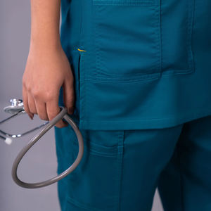 Ensemble d'uniformes d'hôpital extensibles de nom personnalisé de haute qualité/costume de gommage de cou en V d'uniforme médical/gommages d'allaitement pour les femmes - Product Image 6