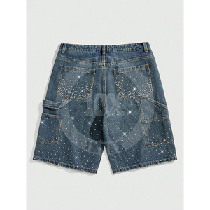 Shorts décontractés pour hommes à usage extérieur OEM Shorts décontractés pour hommes à strass 2025 Shorts pour hommes à la mode avec strass - Product Image 2
