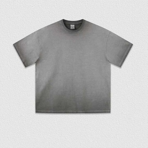 เสื้อยืดผู้ชายสไตล์วินเทจฟอกสีแบบขายส่ง พิมพ์ลายโอเวอร์ไซส์ ผ้าฝ้าย 100% สไตล์สตรีท สกรีนลาย น้ำหนัก 220 กรัม - Product Image 2