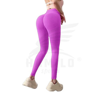 Leggings de fitness personnalisés pour femmes pantalon imprimé sans couture extensible taille élastique solide quantité minimale de commande bas XL XXL tailles en vente en ligne - Product Image 2