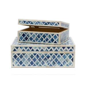 Caja de joyería con incrustaciones de hueso personalizables de alta calidad, accesorios con incrustaciones de hueso de perla madre de alta calidad con opciones de diseño de tamaño - Product Image 2