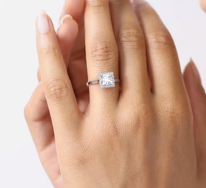Bague de mariage en diamant de taille princesse 10k jaune rose or blanc bagues de fiançailles élégantes - Product Image 5