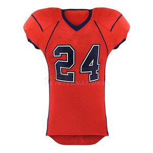 Maillots d'entraînement de football américain personnalisables Prix d'usine Polyester respirant Numéro de nom personnalisé Longueur des manches courtes - Product Image 2