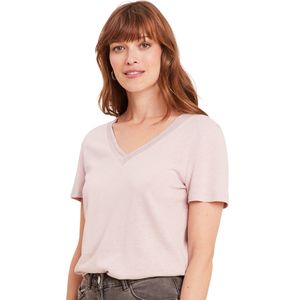 Camiseta de Secado Rápido con Estampado a Cuadros y Cuello en V para Mujer, Manga Corta, Ecológica, Transpirable, que Absorbe la Humedad, Ropa Deportiva Informal al por Mayor - Product Image 1