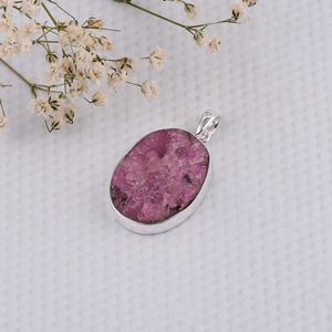 Piedra preciosa natural Cobalto Calcita Oro amarillo 925 Colgante de plata esterlina Joyería hecha a mano Regalo para ella Joyería al por mayor POR CDP. - Product Image 2