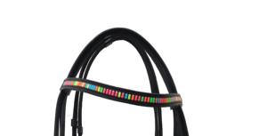 Bride rembourrée en cuir décoratif fantaisie anatomique de haute qualité Équipement d'équitation léger confortable et durable pour chevaux - Product Image 2