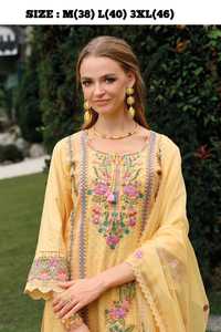 Style moderne la plus tendance, haute sur demande, beau coton avec miroir et pantalon de travail Kantha Kurti et Dupatta à vendre - Product Image 3