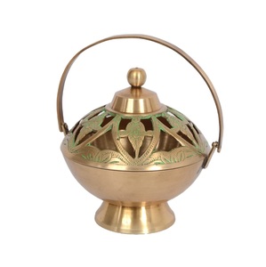 เครื่องเผาธูปด้ามทองเหลืองทำมือสำหรับการสวดมนต์ในบ้านสำนักงาน - Product Image 1