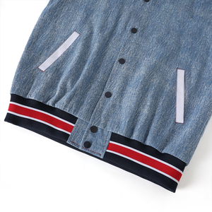 Chaqueta Bomber Vaquera de Howard University, Prenda Exterior Bordada Personalizada de Primera Calidad, Forro de Satén, Estilo Urbano Universitario, Vanguardista, Primavera - Product Image 5