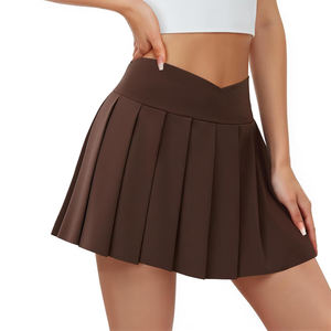 กระโปรงเทนนิสผู้หญิงขายดี สีน้ำตาลเข้ม ชุดแฟชั่นสุดฮิต เอวสูง ชุดกีฬา กระโปรงเทนนิสผู้หญิง - Product Image 3