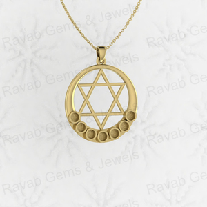 Genuino 925 Estrella de Plata David Chakra semi montaje 42x34mm componentes de búsqueda de joyería DIY ajustes de colgante personalizados joyería - Product Image 1