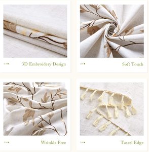 Embroidered Tablecloth for Dining <b>Table</b>,Dust Proof Spillproof Soil Resistant Cotton Linen Rectangle <b>Table</b> <b>Cloths</b> OEM - Product Image 5