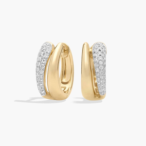 Clásico elegante brillante 10K oro Moissanite diamante aro pendientes de moda todos los días y regalo de boda para mujeres - Product Image 2