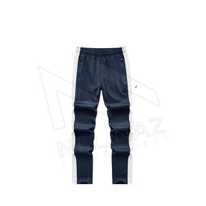Ensemble de jogging de sport unisexe 2 pièces Survêtement de sport de haute qualité à logo personnalisé Survêtement d'entraînement grande taille à motif uni et à rayures latérales - Product Image 6