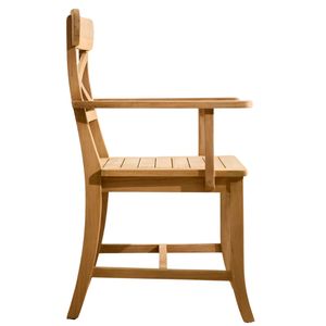 Chaise à dossier croisé en teck raffiné, confortable et écologique, pour l'extérieur, idéale pour jardin, patio, café, restaurant, terrasse - Product Image 3