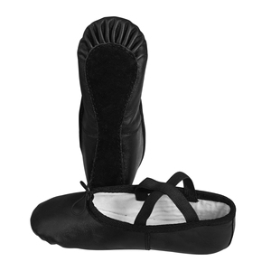 Precio barato Mujeres Sin tacón Personaje adulto Zapatos de baile de cuero Zapatos de baile duro de cuero negro - Product Image 2