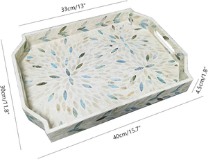 Plateau de service en bois personnalisable de vente chaude avec incrustation de nacre os personnalisé durable pour une utilisation dans un restaurant ou un hôtel - Product Image 3