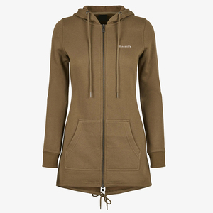 Sweat à capuche OEM personnalisé pour femme, coupe décontractée, en molleton de coton mélangé, manches longues, anti-plis, séchage rapide, coupe-vent - Product Image 1