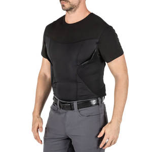Hombres táctico debajo de la cubierta de manga corta de los hombres de ocultación de cuello redondo pistola pistolera de bolsillo camisetas - Product Image 5