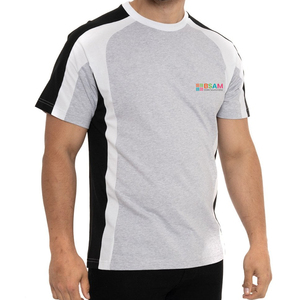 เสื้อยืดแขนสั้นคอกลมผู้ชายสไตล์ลำลองใส่สบายสำหรับฤดูร้อน ผลิตจากผ้าถัก 92% คอตตอน 8% โพลีเอสเตอร์ ระบายอากาศได้ดี ป้องกันรอยยับ เป็นมิตรต่อสิ่งแวดล้อม - Product Image 3
