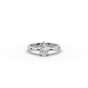 Anillo Solitario de Diamante Cultivado en Laboratorio de 0.75 Tcw, Corte Pera, Claridad VS, Estilo Romántico para Compromiso, Estilo Hip-Hop - Product Image 6