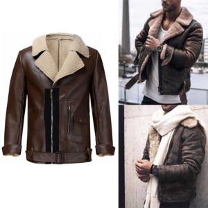 Veste d'hiver en cuir véritable avec fourrure, prix spécial pas cher, de haute qualité, faite à la main - Product Image 2