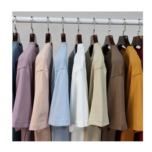 Nueva llegada de alta calidad 100% algodón de punto peso pesado personalizado hombres Camisetas cuello redondo con opción de talla grande - Product Image 3