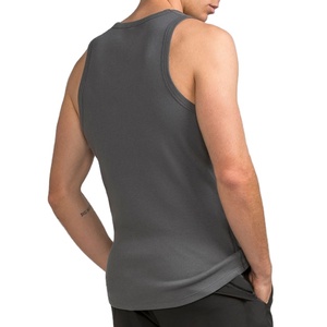 Camiseta sin mangas ajustada vintage personalizada 2026 para hombre, de canalé elástico, transpirable, para fitness, yoga y entrenamiento, estilo jersey de corte largo. - Product Image 6