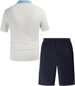 <b>Summer</b> Custom logo Casual Polo <b>Shirts</b> and Shorts Two Piece Sets Tracksuit Ribbed Short Sets <b>for</b> <b>Men</b> - Product Image 2