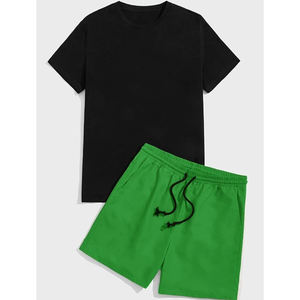 Vêtements de sport sur mesure pour hommes de grande taille costumes d'été à la mode deux pièces T-shirt en coton et ensembles + courts - Product Image 3